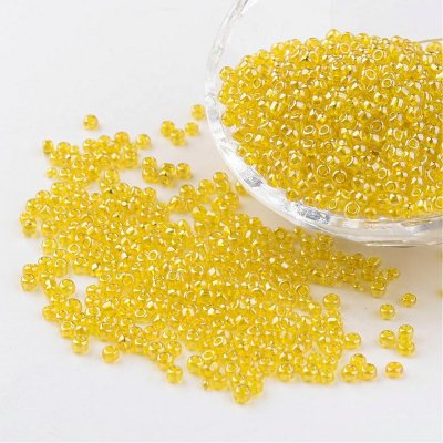 Seed beads, 2mm, lustered yellow, NOW 50g></a></div><div class=