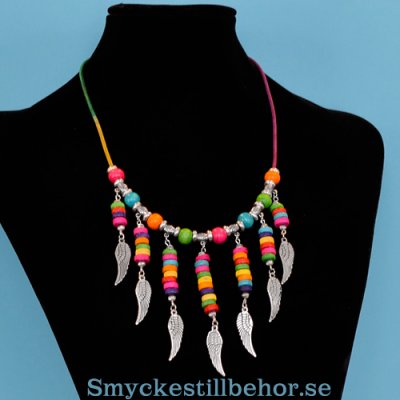 Colourful necklace with wooden beads and charms></a></div><div class=