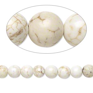 magnesite,white,6mm,round,beads
