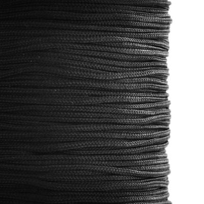 Imitation silk cord, 1mm, black, 5m