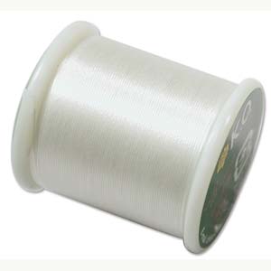 K.O. pärltråd, 100 % nylon, naturvit, säljs per 50m rulle