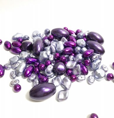 czech, coated,glass,beads,grey,purple