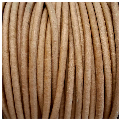 Genuine leather cord, 2mm, matte natural brown, priced per 1m