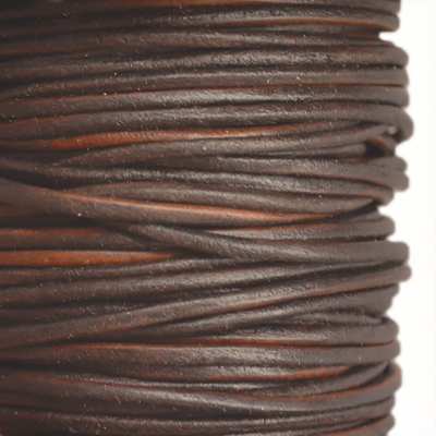 Genuine leather cord, 2mm, multi-coloured brown, priced per 1m