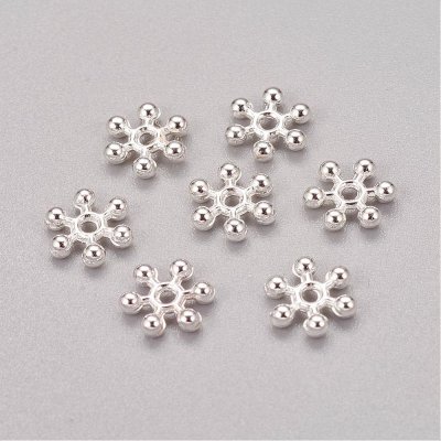 Metal beads - spacers, snowflakes, 7mm, silver-plated, 20pcs></a></div><div class=