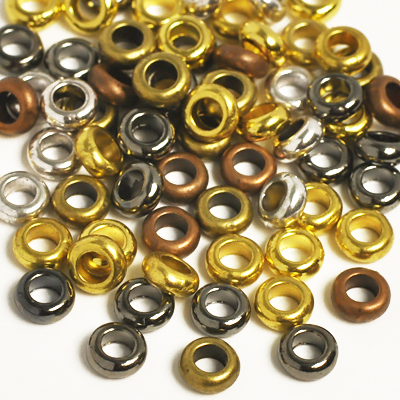 Mixed metal beads, 6x7mm bicones></a></div><div class=