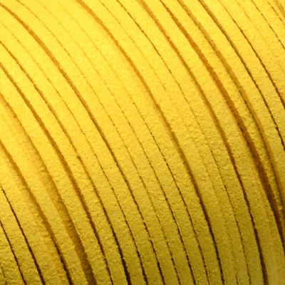 Imitation suede cord, 3x1mm, yellow, 3m