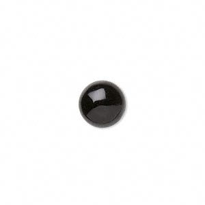 Cabochon, svart onyx, 10mm rund, 1st