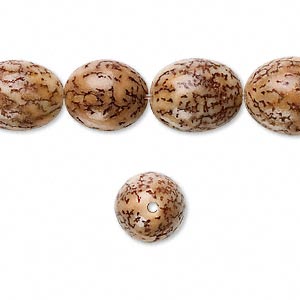 Pärlor av naturlig betelnöt, ca 15x10mm, ovala, 10st.