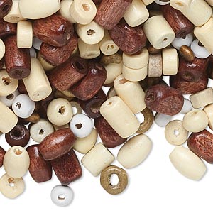 Wooden beads, mixed colors & shapes, 3-8mm, 20g