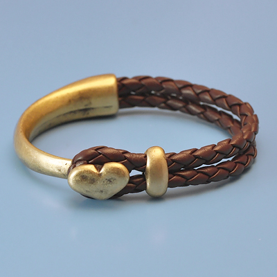 half,cuff,bracelet,bronze,heart