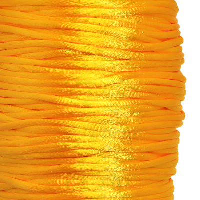 Satin cord, rattail, 2mm, golden yellow, 5m