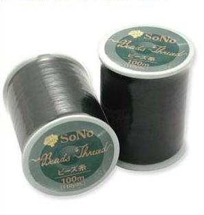 SoNo pärltråd, 100 % nylon, svart, säljs per 100m rulle