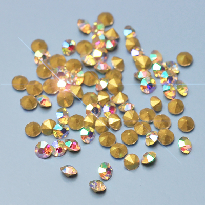 Strasstenar, 3mm, konformad baksida, klara AB, 2g - ca 90-100st