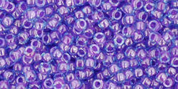 TOHO seed beads, storlek 11/0 (2.2mm), Inside-Color Aqua/Purple Lined, 10g
