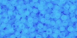 TOHO seed beads, storlek 11/0 (2.2mm), Transparent-Frosted Med Aquamarine, 10g