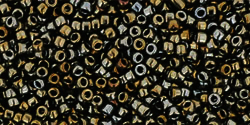 TOHO seed beads, storlek 15/0 (1.5mm), Metallic Iris Brown, 5g